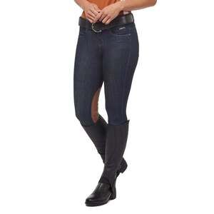 Kerrits Activewear Stretch Denim Knee Patch Riding Breech Size LDENIM / L